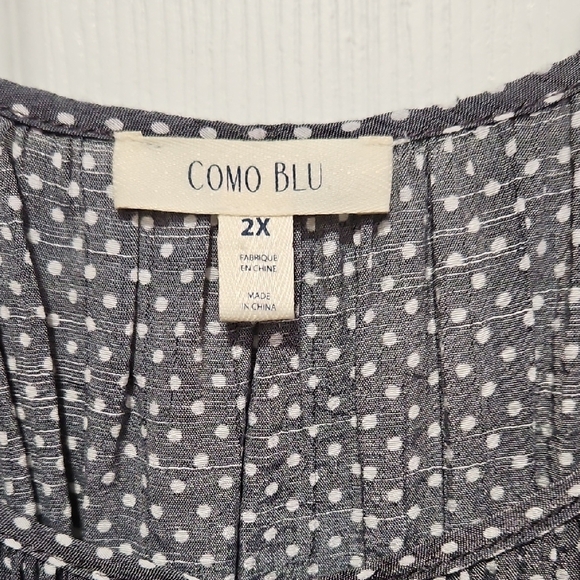 Elegant Black Polka Dot Women's Blouse - Picture 2 of 3